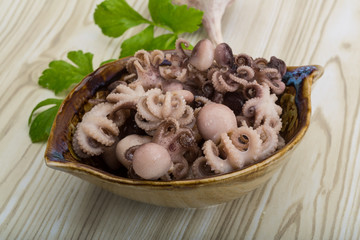 Boiled octopus