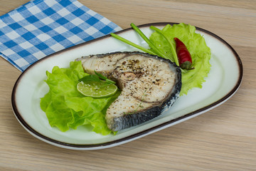 Grilled shark steak