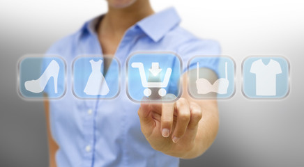 Woman shopping online