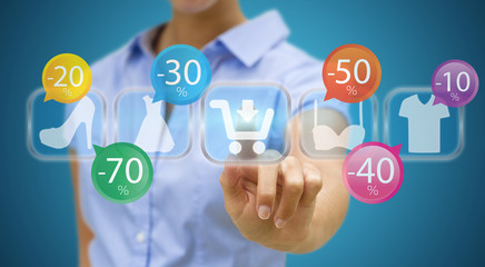 Woman shopping online