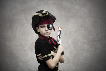child pirate costume and background