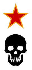 Etoile soviétique et tête de mort