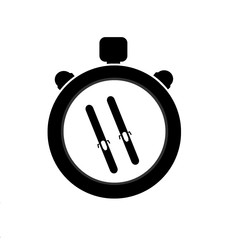 Skis dans un chronomètre