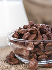 Portion of chocolate cornklakes