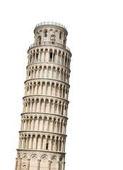 Leaning tower of Pisa, Italy. Isolated on white - 75711046