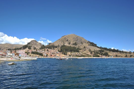 Mountain lake Titicaca