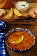 Rassolnik. Traditional russian soup.