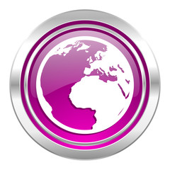 earth violet icon world sign