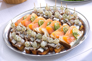Snack with seafood