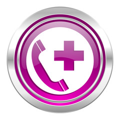 Obraz premium emergency call violet icon 112 call sign