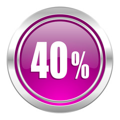 40 percent violet icon sale sign