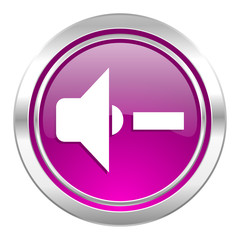 speaker volume violet icon music sign