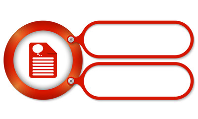 red frames for text and document icon with speech bubble