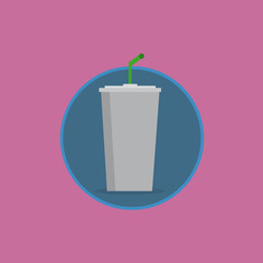 Shake Drink With Green Straw