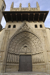 Huesca (Aragon), facade of the gothic cathedral