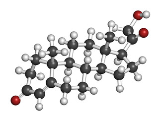 Deoxycorticosterone (DOC) mineralocorticoid hormone molecule.