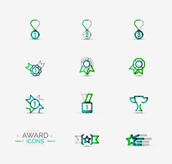 Award icon set, Logo collection