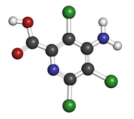 Picloram herbicide molecule.