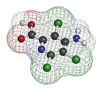 Picloram herbicide molecule.