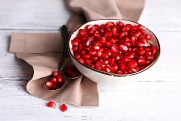 Beautiful composition with juicy  pomegranate seeds,