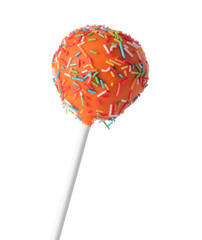 Sweet cake pop isolated on white