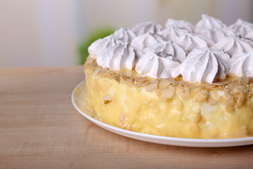 Tasty homemade meringue cake