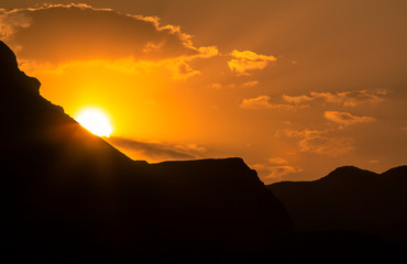 Sunset in desert