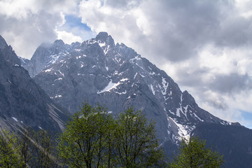 View to Zugspitze (the highest mountain in Germany)