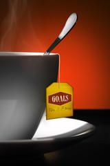 Tea for Goals. Yellow label.