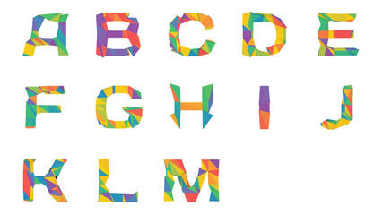 Colorful alphabet text set isolated on a white background