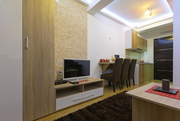 Modern hotel room interior 