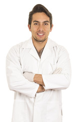 male lab researcher technician scientist doctor wearing white