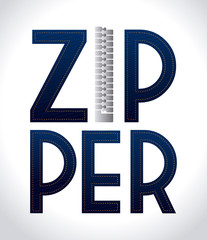 Zipper design, vector illustration.