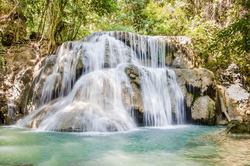 Obraz na płótnie Canvas huaymaekamin waterfall National Park, Kanchanaburi,Thailand