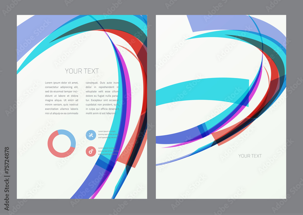 Sticker Abstract modern bright multicolored flyer.