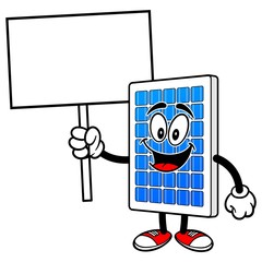 Solar Panel with Sign