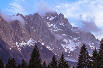 View of the German and Austrian Alps