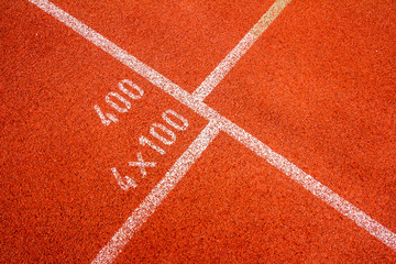 number on the running track rubber standard red color