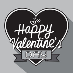Happy Valentine's Day lettering Greeting Card with heart , vecto
