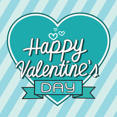Naklejka na ściany i meble Happy Valentine's Day lettering Greeting Card with heart , vecto