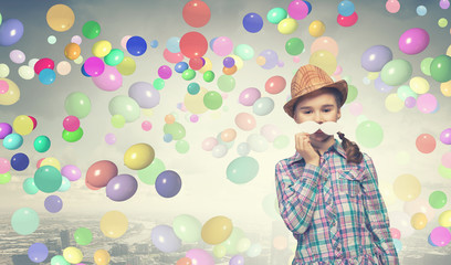 Fototapeta premium Kid with mustache