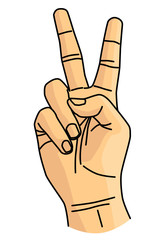 V or peace sign