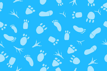 Doodle Seamless Background - various foot print