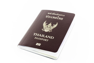 Thailand passport isolated on white