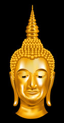 Fototapeta premium buddha head portrait on a dark background. vector 