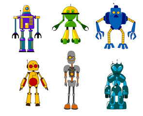 Toy robots and monsters set