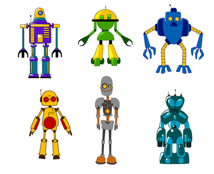 Toy robots and monsters set
