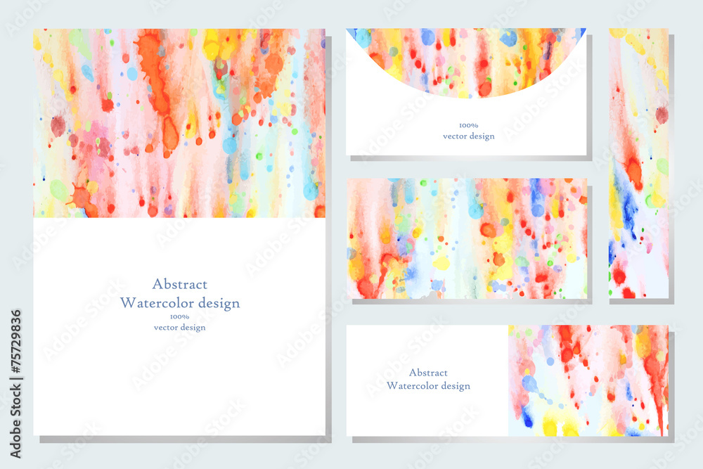 Wall mural set of business card