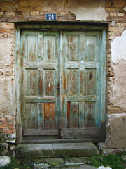 Old wooden rustic blue door 24