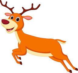 Happy deer cartoon running
